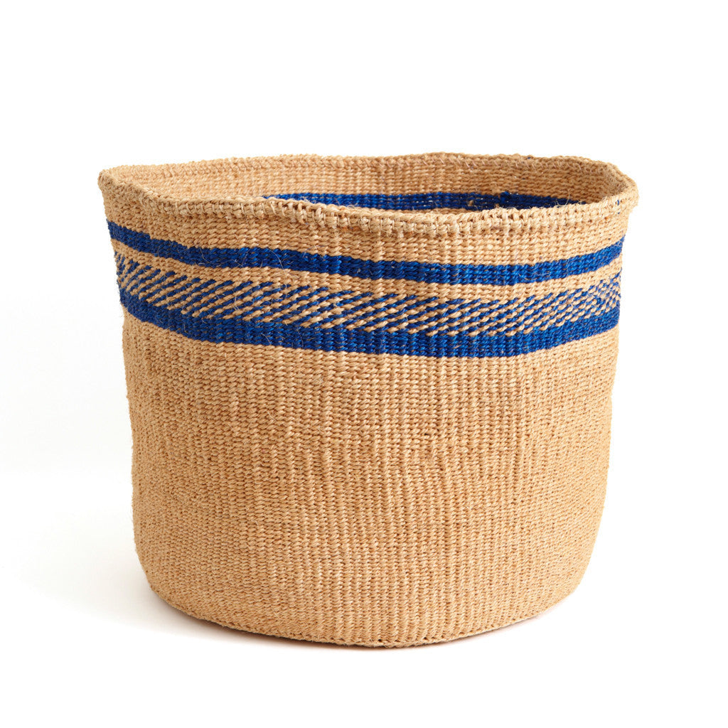 Cobalt Blue Patterned Basket - Kenya